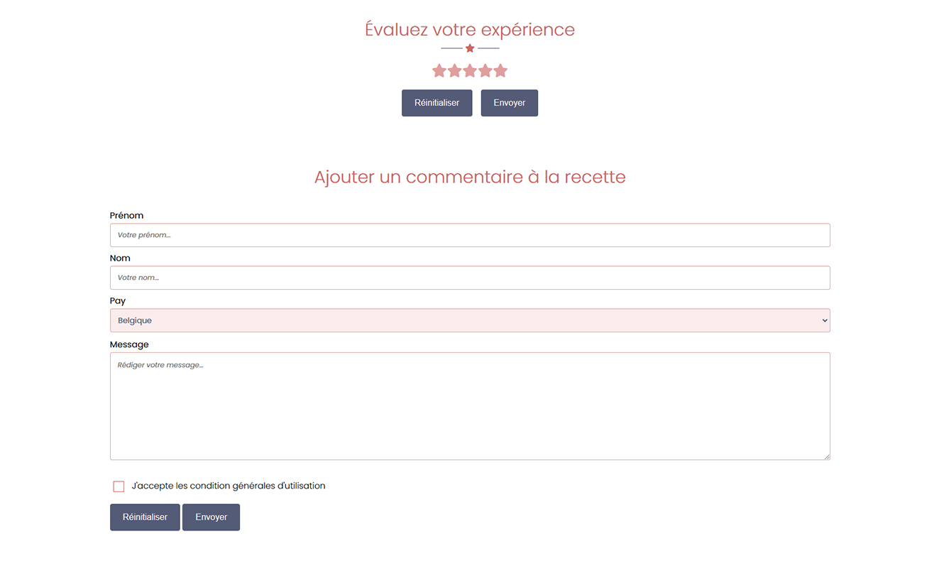 Les Recettes responsive website preview